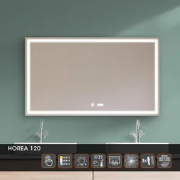 Miroir led integre horea rectangle l120xh70 cm mp glass