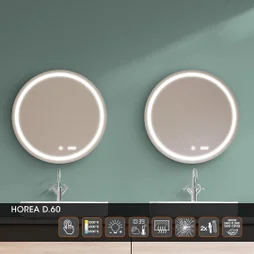 Miroir led integre horea rond d60 cm mp glass
