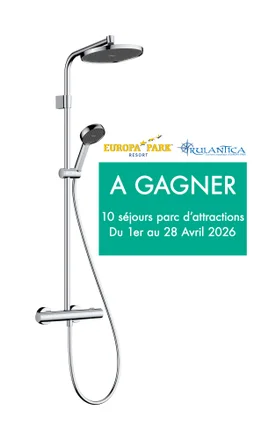 Colonne de douche thermostatique chrome, Stamis S Activera, HANSGROHE