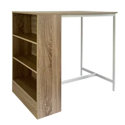 Ilot de cuisine avec étagère et tabouret