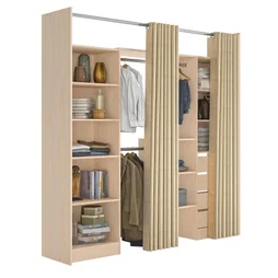 Kit dressing ajustable Solis effet chêne H.220 x L.160 - 220 x P.50 cm