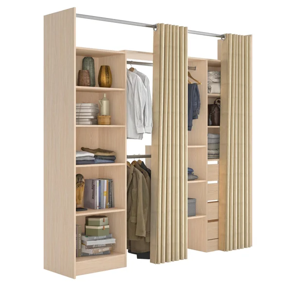 Kit dressing ajustable Solis effet chêne H.220 x L.160 - 220 x P.50 cm