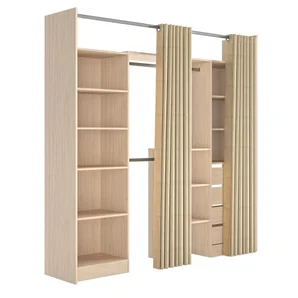 Kit dressing ajustable Solis effet chêne H.220 x L.160 - 220 x P.50 cm