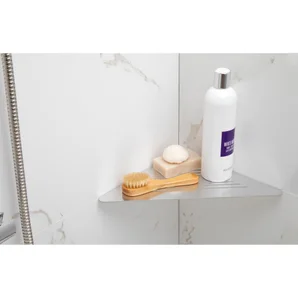 Etagère de douche angle dans le joint de carrelage, chromé Tatay, 24x24x0,2 cm