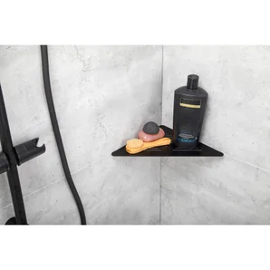 Etagère de douche angle dans le joint de carrelage, noir Tatay, 24x24x0,2 cm