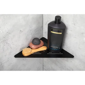 Etagère de douche angle dans le joint de carrelage, noir Tatay, 24x24x0,2 cm