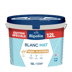 Peinture mur, plafond blanc mat RIPOLIN Edition spéciale 12L