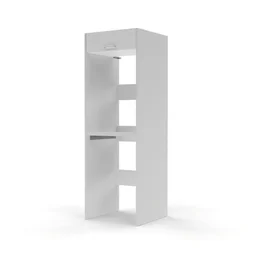 Meuble double machine à laver sèche linge l.66.2 x H.200 x P.65.4cm blanc Natura