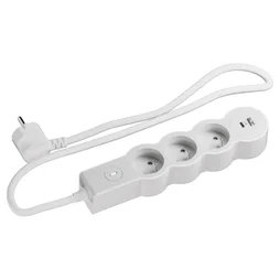 Multiprise 3 prises avec interrupteur et 1 USB-A + 1 USB-C, 1.5 m blanc LEGRAND