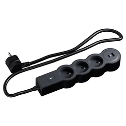 Multiprise 3 prises avec interrupteur et 1 USB-A + 1 USB-C, 1.5 m noir LEGRAND