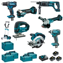 Combo de 7 machines, 3 batteries, MAKITA