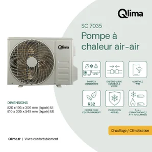 Unité extérieure de climatiseur Monosplit QLIMA sc7035, 3.5 KW