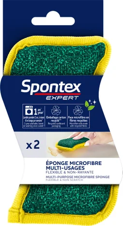 Lot de 2 Éponge lavable Microfibre universel, SPONTEX EXPERT