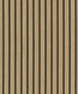 Papier peint intissé tasseaux bois naturel marron
