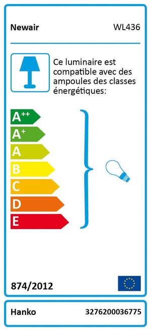 Applique Verre Blanc Hanko 1 Lumière(S)