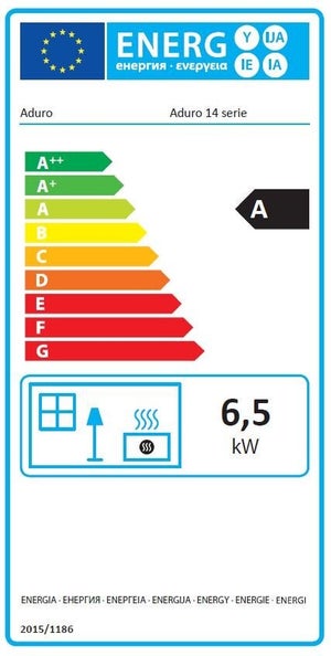 Poêle à bûche 14, ADURO, 6.5 kW noir