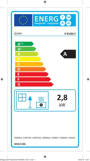Poêle à pétrole à mèche double combustion QLIMA R8128SC, puissance de 2850W