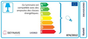 Rampe 2 spots, design, métal noir E14 max 40 W, SEYNAVE KASTELI