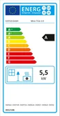 Poêle à bûche Mino trios 2.0, JUSTUS, 5.5 kW noir / rouge