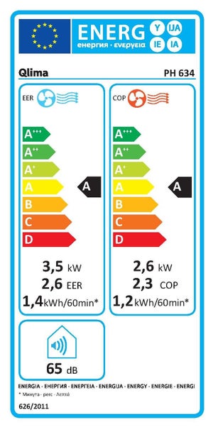 Climatiseur mobile réversible QLIMA wifi ph635, blanc, 3500 w