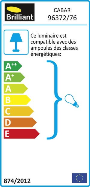 Applique Extérieure CABAR, E27 Max 40W métal noir + bois, Brilliant