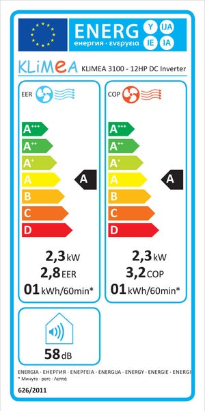 Climatiseur monobloc réversible KLIMEA vertical, 3100 w