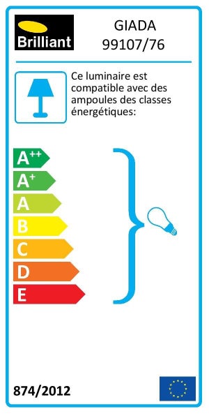 Applique Métal Noir Brilliant Giada 1 Lumière(S)