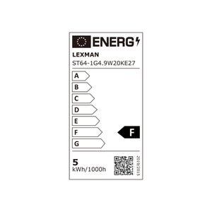 Ampoule décorative led à filament ambré Edison E27,  LEXMAN, 40 W