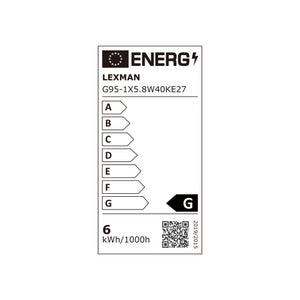 Ampoule décorative led à filament fumé globe 95 mm E27 40 W, LEXMAN