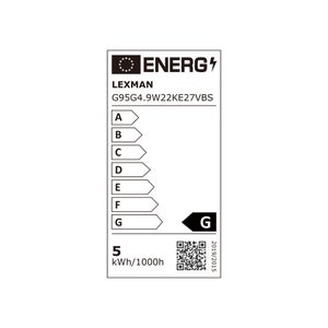 Ampoule décorative led à filament ambré globe 95 mm E27 35 W, LEXMAN