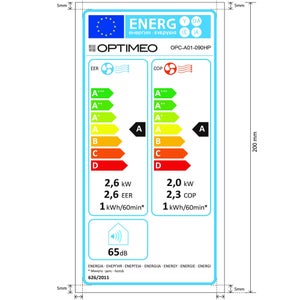 Climatiseur mobile réversible OPTIMEO froid 2600W, à chaud 2000W