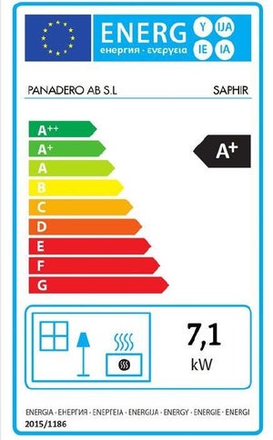 Poêle à bûche PANADERO Poele a bois saphir ecodesign noir, 7.1 kW
