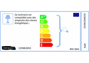 Suspension Natt, E27, diam.29 cm, coton bleu canard, METROPOLIGHT