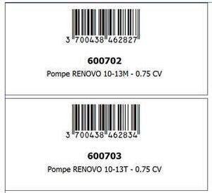Pompe RENOVO 10 3/4 CV MONO 750 W