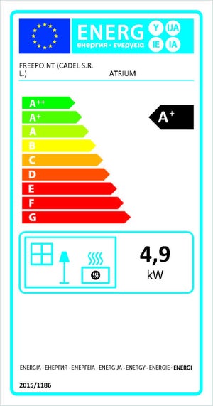 Poêle à granulés FREEPOINT Atrium 5 airtight bordeaux / bordeaux 5.2 kW