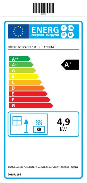Poêle à granulés FREEPOINT Atrium 5 airtight anthracite 5.2 kW