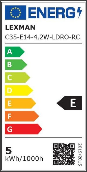 Ampoule led à filament opaline flamme E14 40 W, LEXMAN