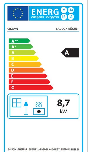 Poêle à bois Faucon Bucher Ecodesign, 8.7 kW noir