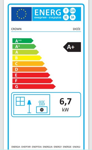 Poêle à bois CROWN dicee écodesign noir, 6.7 kW