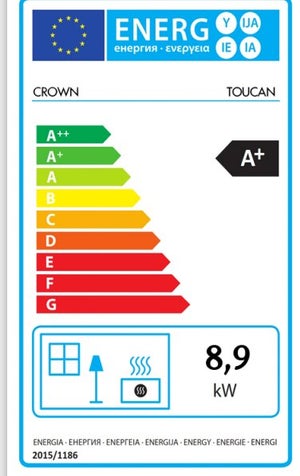 Poêle à bois CROWN toucan écodesign noir, 8.9 kW