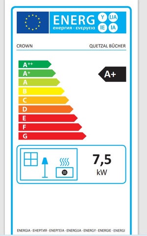 Poêle à bois Quetzal Bucher Ecodesign, 7.5 kW noir