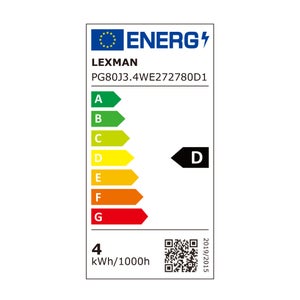 Ampoule led, globe 80mm, E27, 470lm = 40W, blanc chaud, LEXMAN