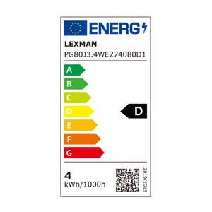 Ampoule led, globe 80mm E27, 470lm = 40W, blanc neutre, LEXMAN