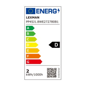 Ampoule led spherique verre e27 1.8w=25w 250lm depolie 2700k LEXMAN