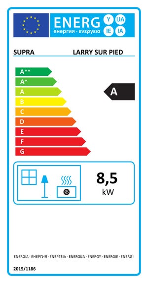 Poêle à bûche Larry sur pied noir, 8.5 kW