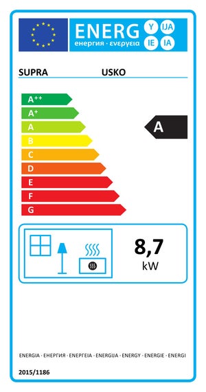 Poêle à bûche Usko, 8.7 kW, noir