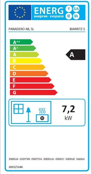 Poêle à bûche PANADERO Poele a bois biarritz-s ecodesign noir, 7 kW