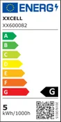 Ampoule led décorative, globe, flèche, ambre, XXCELL 125mm E27, 240lm = 24W, 1800K blanc très chaud