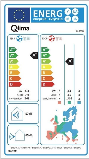 Unite interieure de climatiseur Monosplit QLIMA Sc 60, 5.3 kW