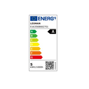 Ampoule led standard verre e27 5w=75w 1055lm depolie 2700k classe a LEXMAN